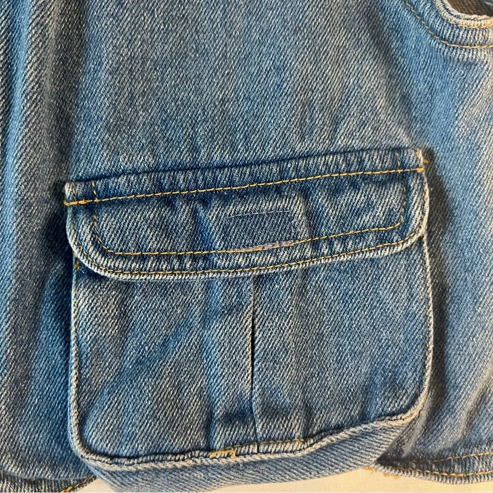 TCP Vintage Denim Toddler‎ Utility Vest Light Wash Zip Front Cargo Pocket Vest